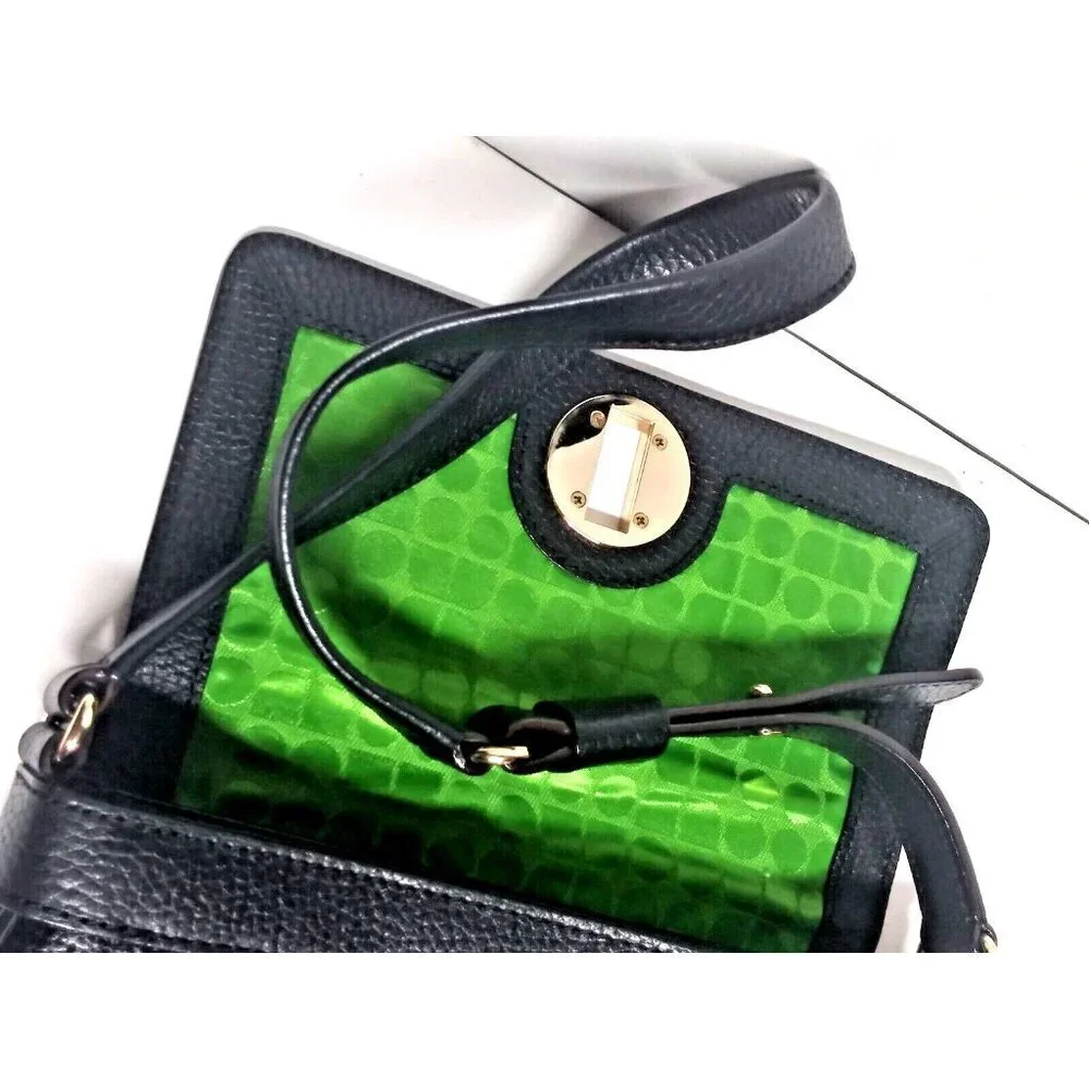 KATE SPADE Double Vanessa York Street Noel Hobo Bag Perforated Leather Black NEW
